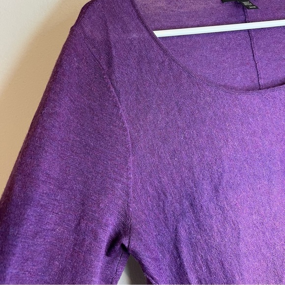 Eileen Fisher Womens Sleek Wool Alpaca Blend Crew Neck Sweater Purple Size M - Picture 9 of 13
